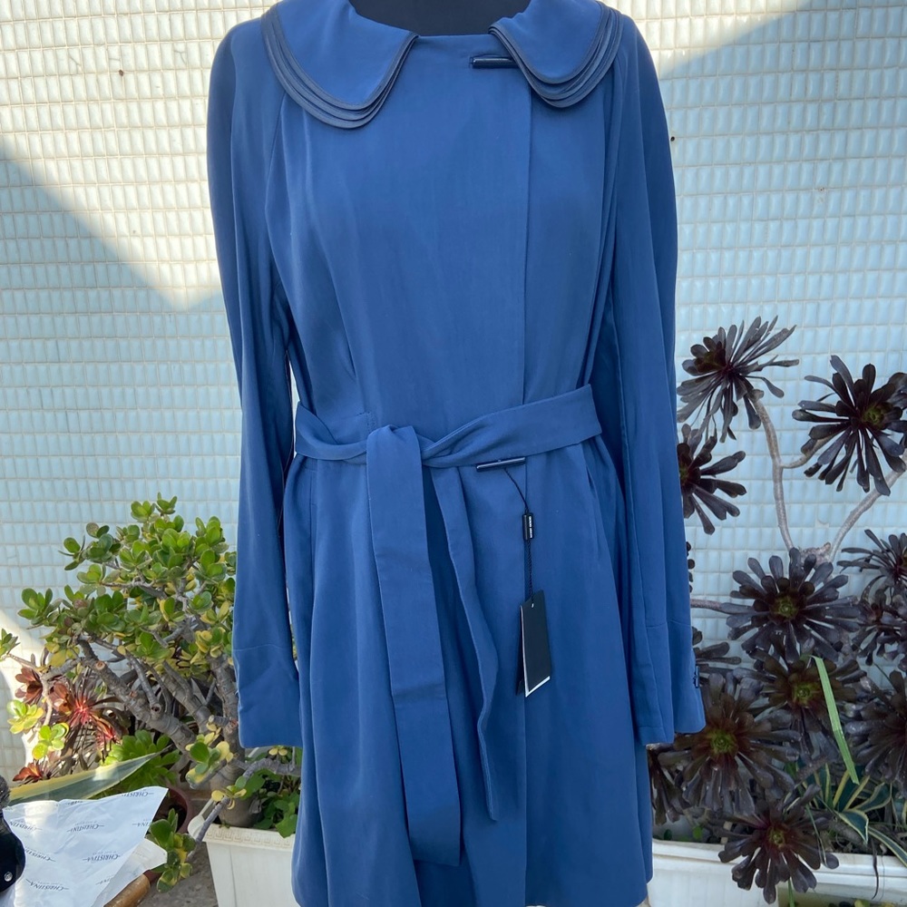 NWT 3690$ Giorgio  Armani  Made Italy Trench Coat Size Eu 44US 10-14 Cotton/silk